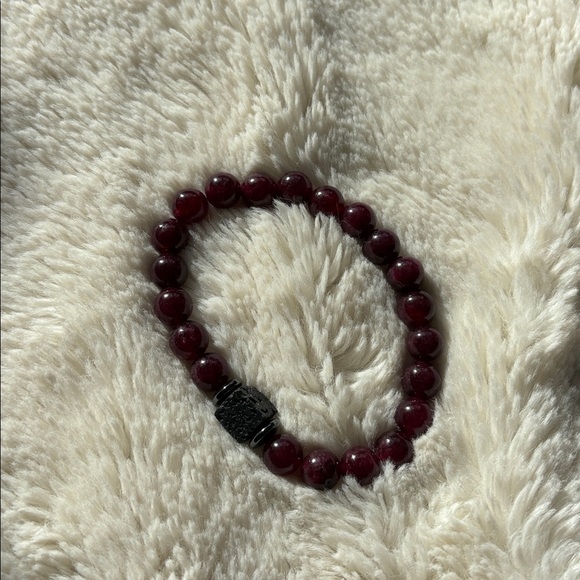 Ruby Garnet Beaded Bracelet – Protective Energy | Artisan Crafted | Size 7.5 - Picture 2 of 6
